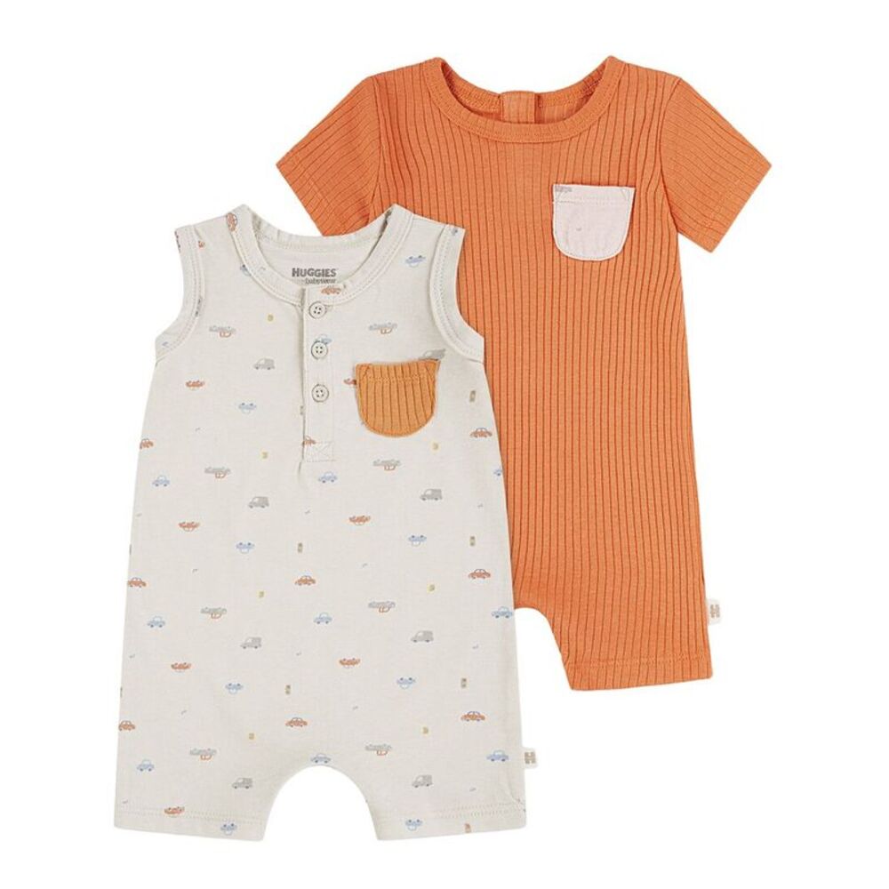 Huggies  2Pc Romper Set, Orange